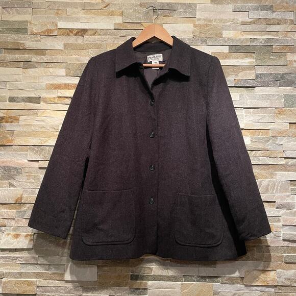 Pendleton 18W Plus 100% Virgin Wool Blazer | Black USA Classic Lined Jacket Coat - Picture 3 of 10